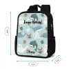 Zee dieren patroon kleurrijk Rugzak - Zwart middel -productfoto_formaten