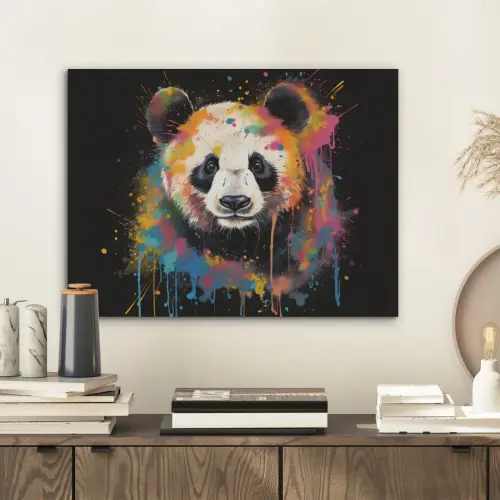 Panda - Graffiti - Dieren - Zwart - Kleuren PET vilt klein -sfeer1