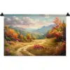 Landschap - Illustratie - Natuur Wandkleed katoen klein -zz3d