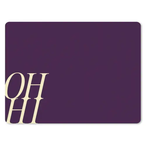 Oh hi - Paars - Cursief muismat rubber klein -3d