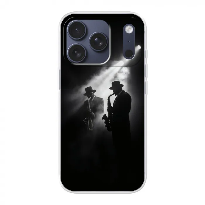 Saxofonisten - Hoeden - Rook - Licht Telefoonhoesje iPhone 17 Pro klein -3d