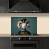 Geit - Hoorns - Kokskleding keuken achterwand spatscherm klein -sfeer1