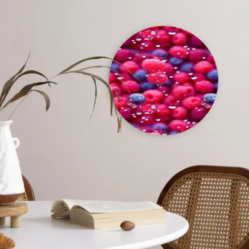 Frambozen - Bessen - Roze - Blauw Wandcirkel plexiglas klein 852 -sfeer4