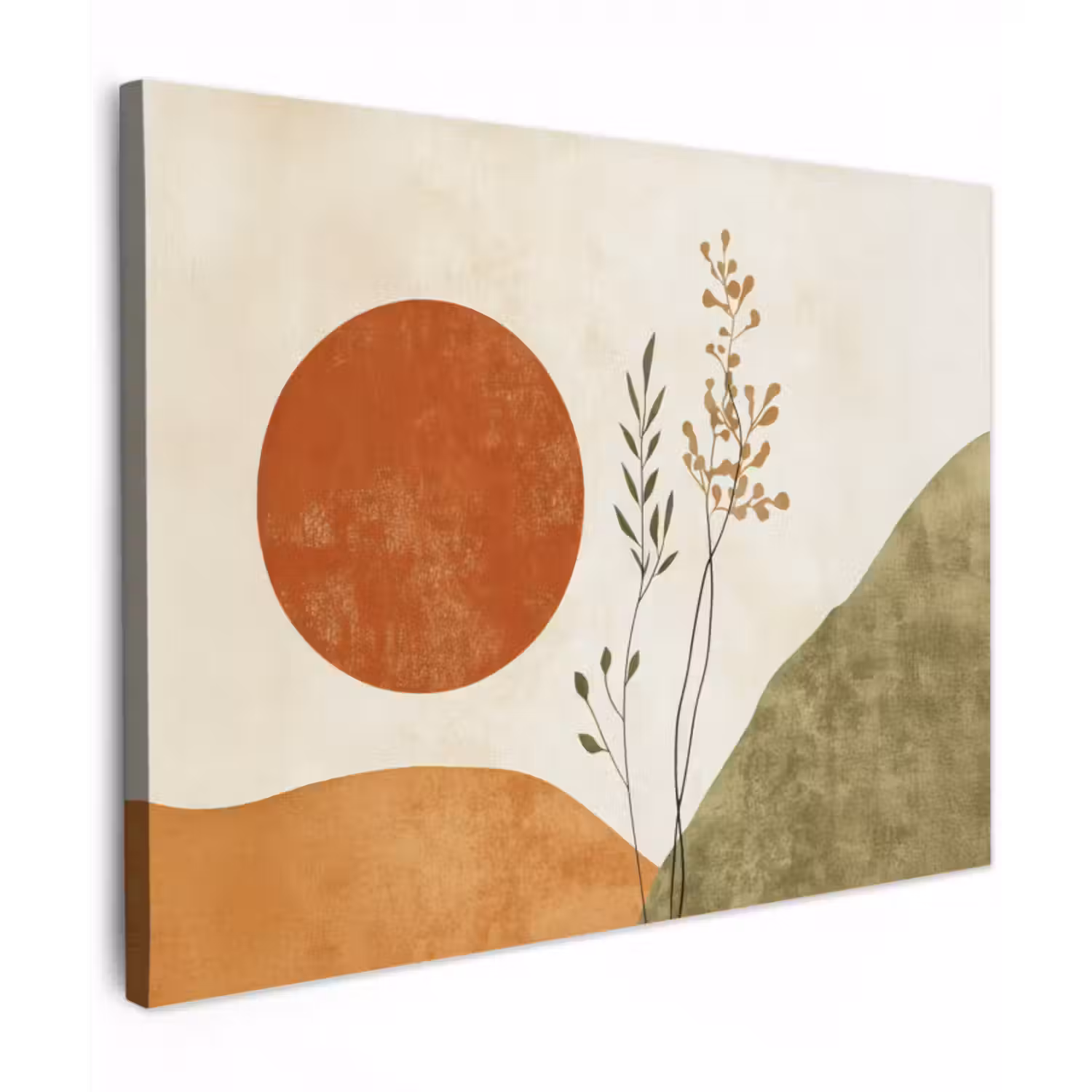 Leinwandbild - Sonne - Abstrakt - Äste - Orange