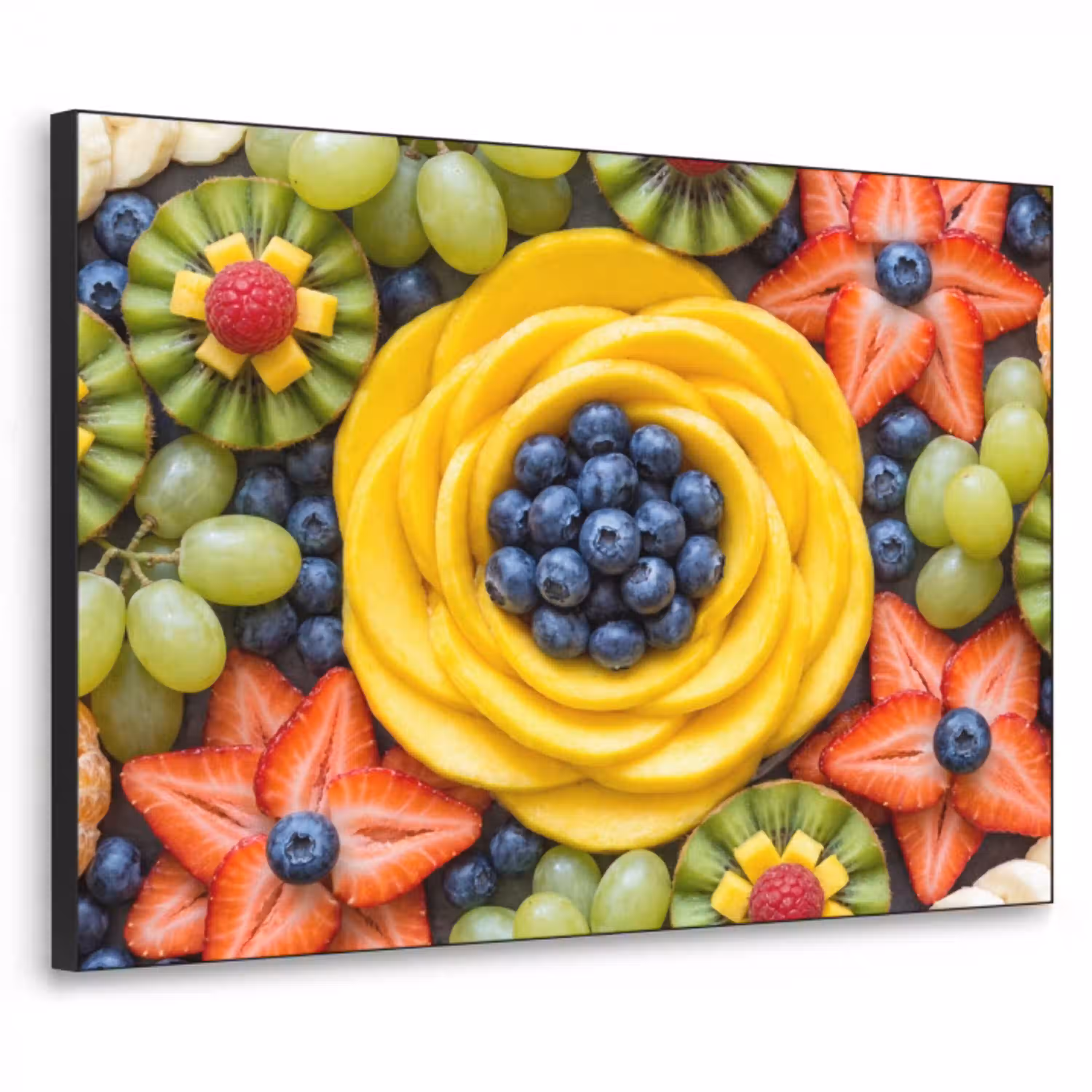 Fruit - Arrangement - Gezond - Kleurrijk - Eten Textielframe zwart klein -3d