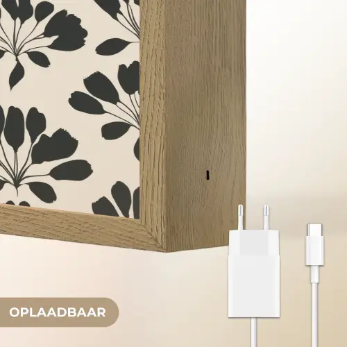Abstract - Patroon - Zwart Light Box met batterij (Wandlamp) middel 907 -USP_websiteoplaadbaarNL