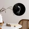Koi - Vis - Wit - Zwart Wandcirkel kunststof plaat 5mm dik klein -sfeer4