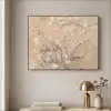 Amandelbloesem - Kunst - Van Gogh - Beige Textielframe - compleet frame klein -sfeer2