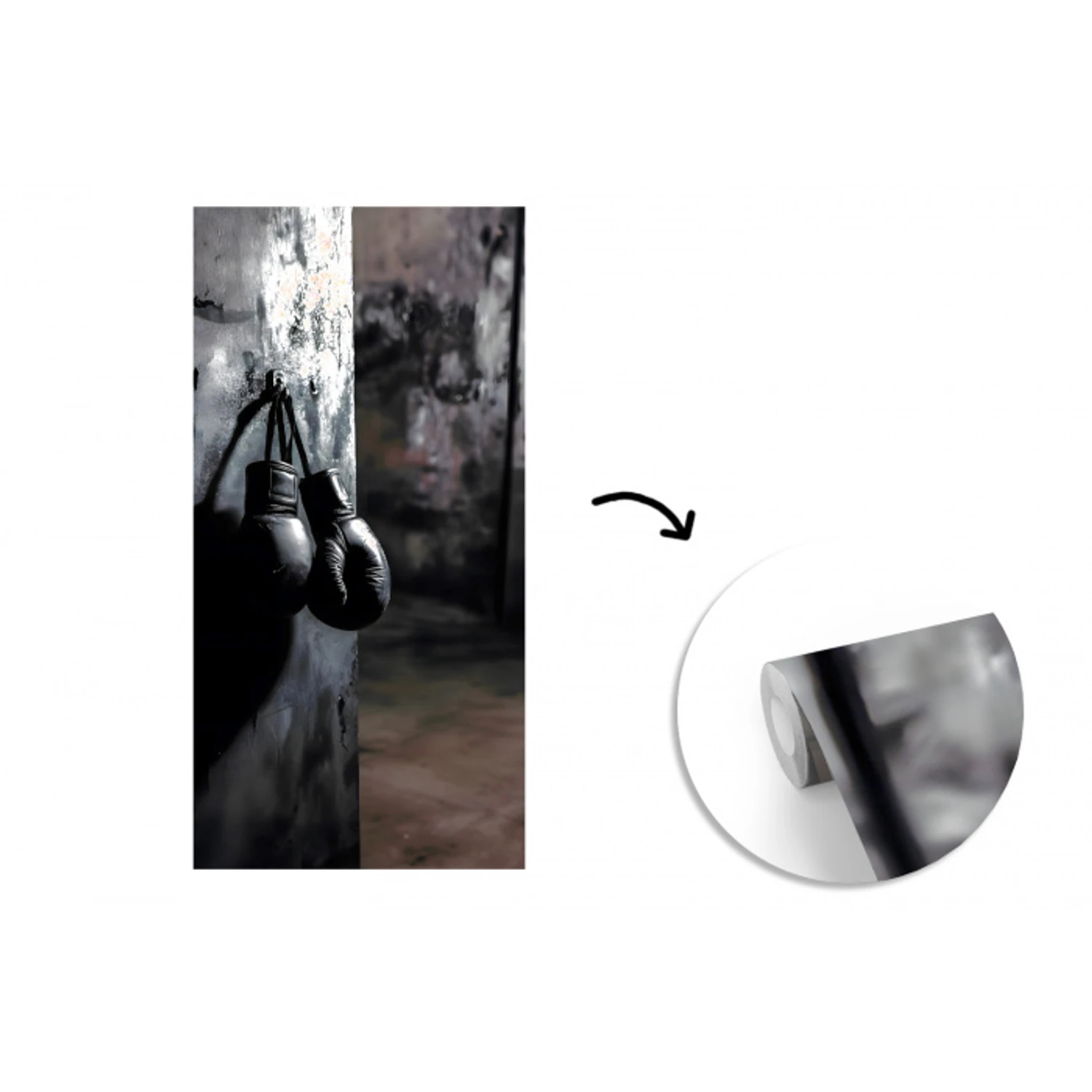 Bokshandschoenen - Muur - Duister - Zwart fotobehang vinyl groot -3d