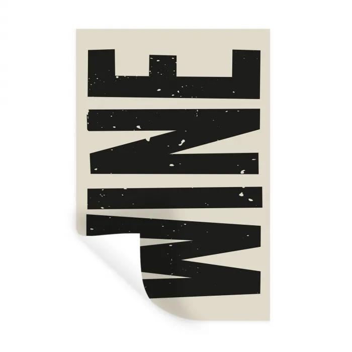 Zwart - Wijn - Decoratie - Vintage Muursticker klein -3d