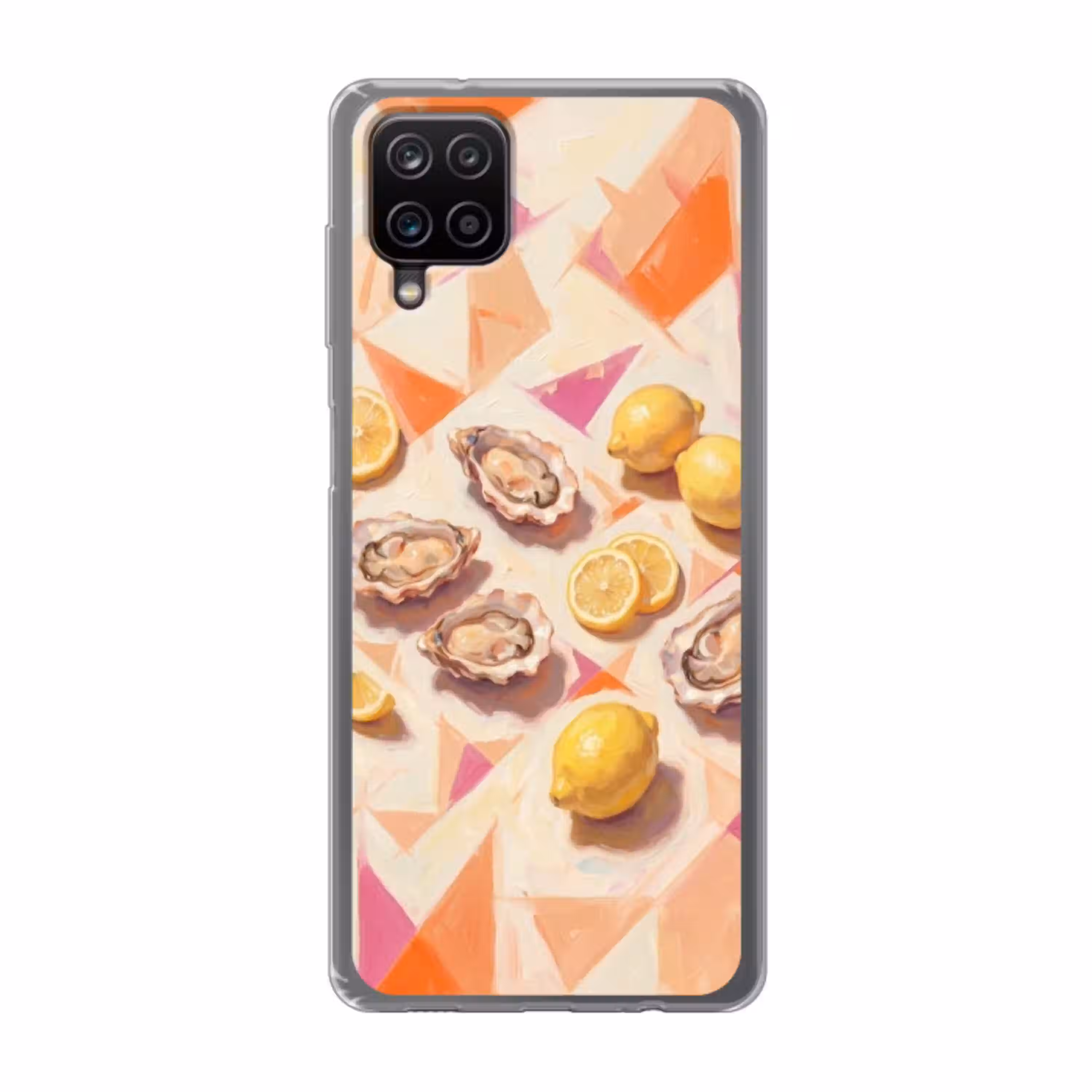 Stilleven - Citroenen - Oesters - Abstract - Oranje Telefoonhoesje Samsung Galaxy A12 klein -3d