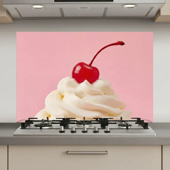Kers - Slagroom - Roze keuken achterwand spatscherm klein -3d_website