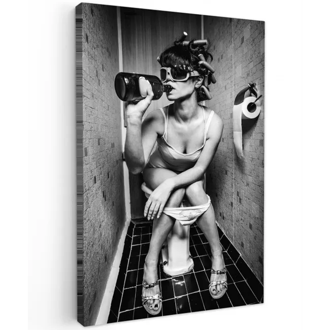 Vrouw - Drank - Krulspelden canvas 2cm klein -z3d