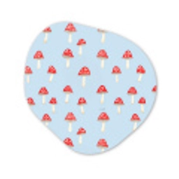 Paddenstoel -Sprookje - Blauw Wandcirkel Organisch Forex 3mm klein 629 -3d