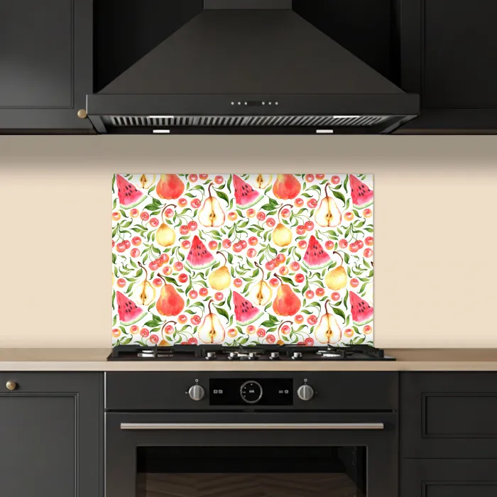 Fruit - Watermeloen - Kersen - Peer keuken achterwand spatscherm klein 900 -sfeer1