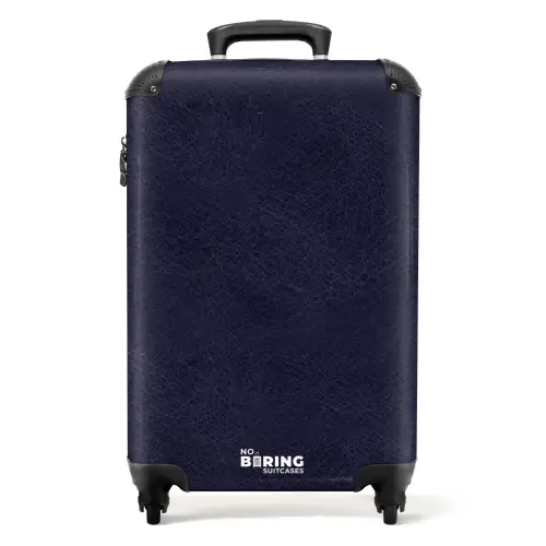 Lederen look marine blauw NBS - Handbagage koffer - Volwassenen Unisex middel -productfoto_recht