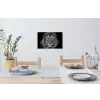 Dieren - Leeuw - Zwart - Wit - Portret Muursticker klein -eettafel