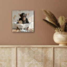 Vintage - Aap - Badkuip - Schuim - Dier aluminium wit klein -sfeer4