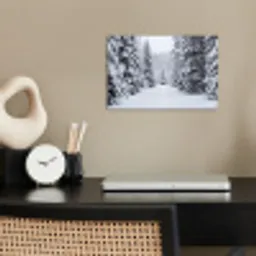 Bos - Winter - Sneeuw - Pad - Natuur poster papier klein -sfeer1