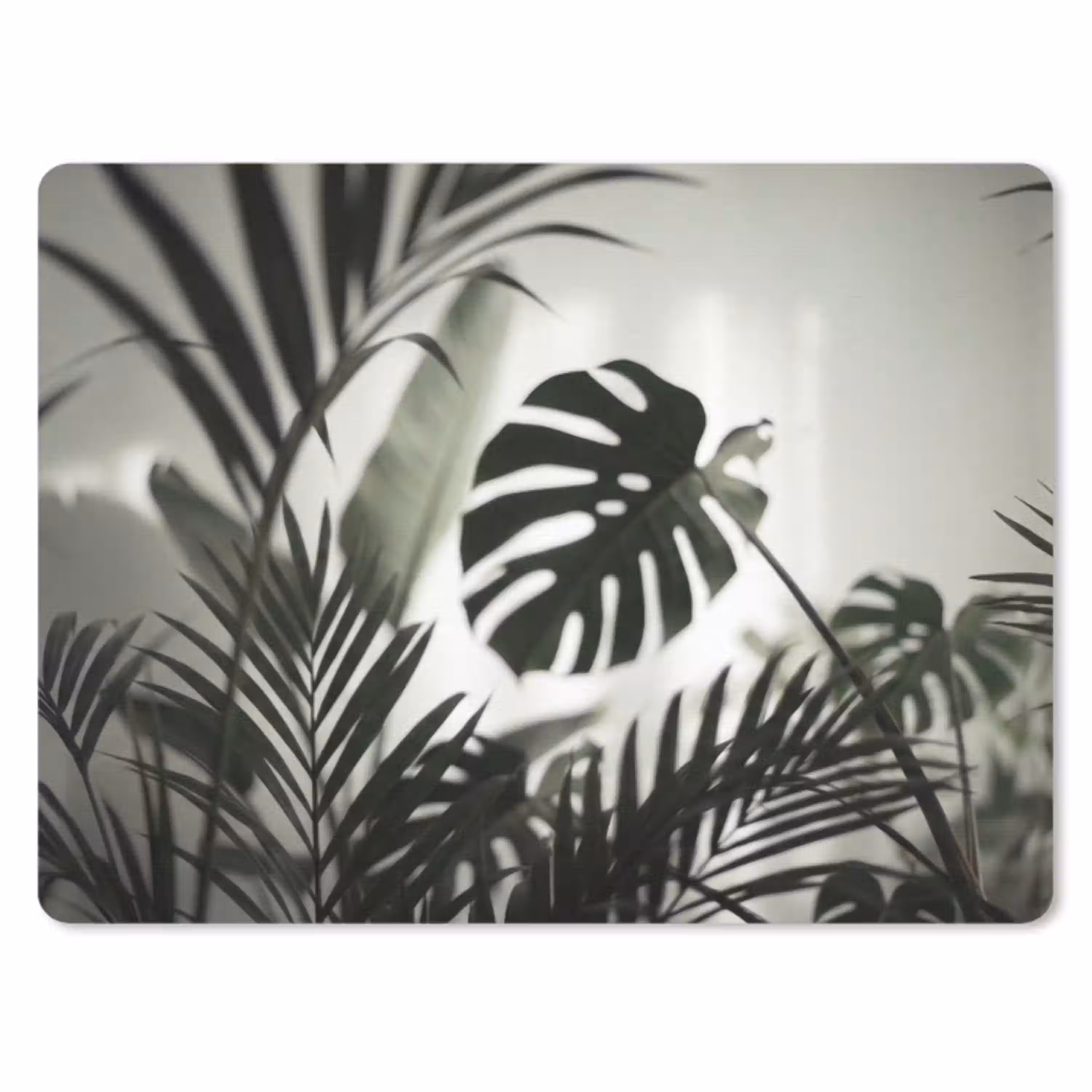 Planten - Bladeren - Natuur - Minimalistisch - Groen muismat rubber klein -3d