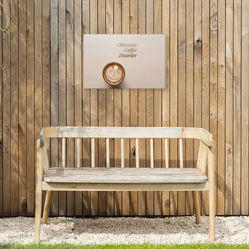 Koffie - Obessive Coffee Disorder - Beige Tuinposter op houten frame 2 cm dik klein -sfeer4