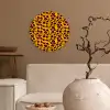 Oranje - Roze - Panterprint Wandcirkel plexiglas klein 852 -sfeer1
