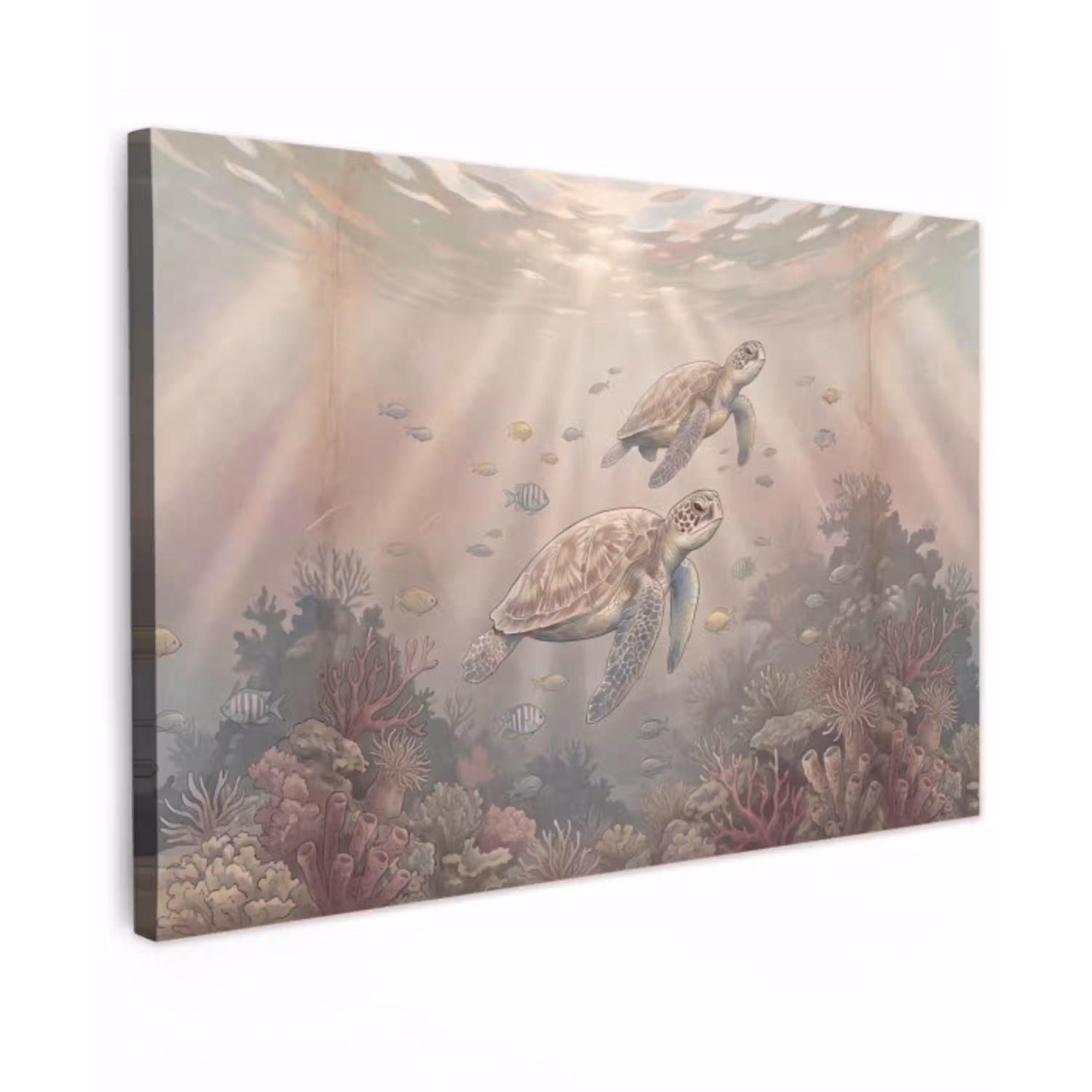 Dier - Onderwater - Oceaan - Illustratie - Zeeleven Tuinposter op houten frame 2 cm dik klein -3d