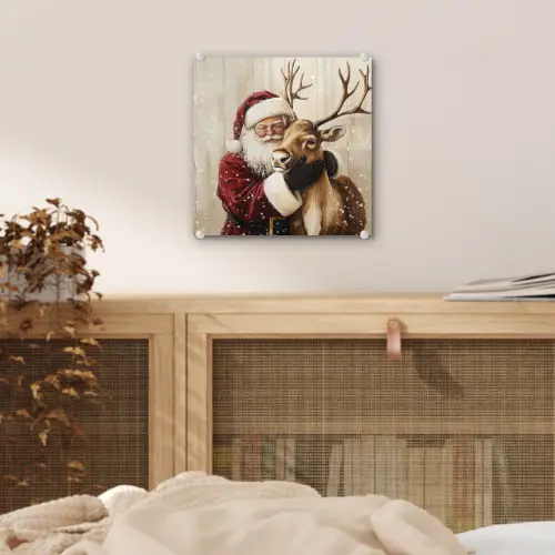 Kerstman - Rendier - Sneeuw - Kleurrijk plexiglas 5mm klein -sfeer4
