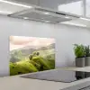 Landschap - Heuvels - Groen keuken achterwand spatscherm klein -3d_schuin