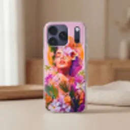 Vrouw - Abstract - Cirkel - Bloemen Telefoonhoesje iPhone 17 Pro Max klein -sfeer2