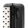 Valentijn harten in ruitpatroon zwart NBS - Handbagage koffer - Kinderen Unisex middel -slot