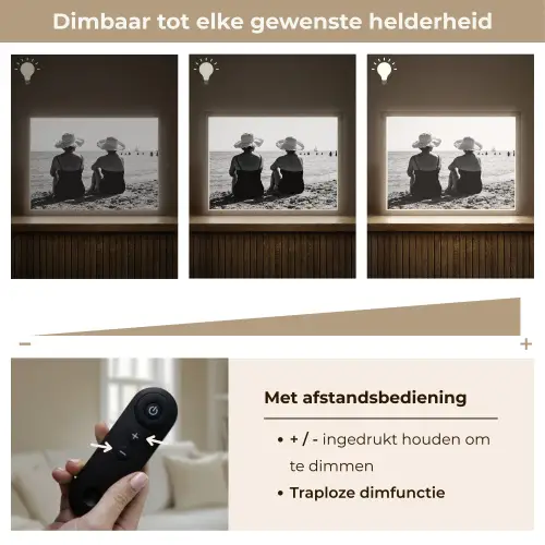 Vrouwen - Zonnehoed - Strand - Zwart - Wit Light Box met batterij (Wandlamp) middel -USP_dimbaarNL