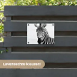 Zebra - Close-up - Zwart - Strepen tuinposter los doek klein -sfeer3