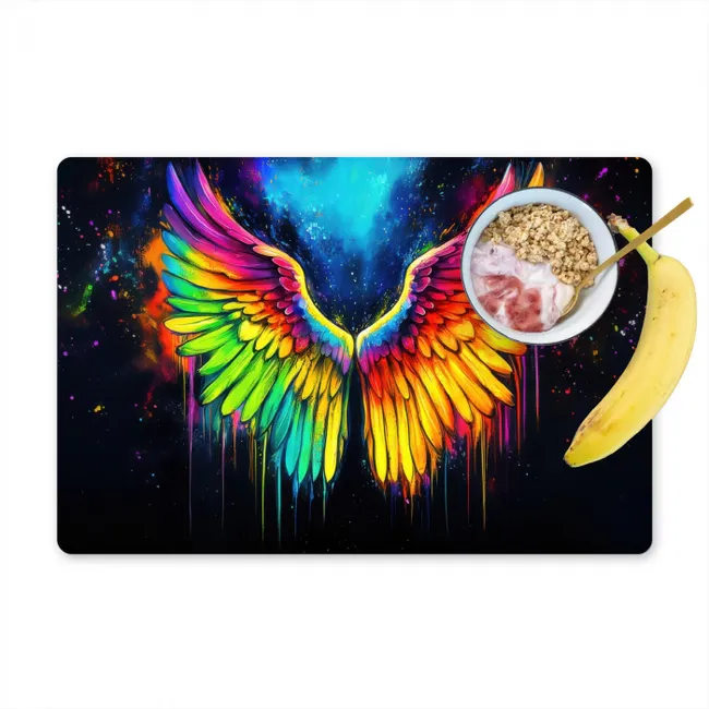 Regenboogkleuren - Vleugels - Magisch Placemat vinyl groot -zzzproduct_Kitchenyeah-website