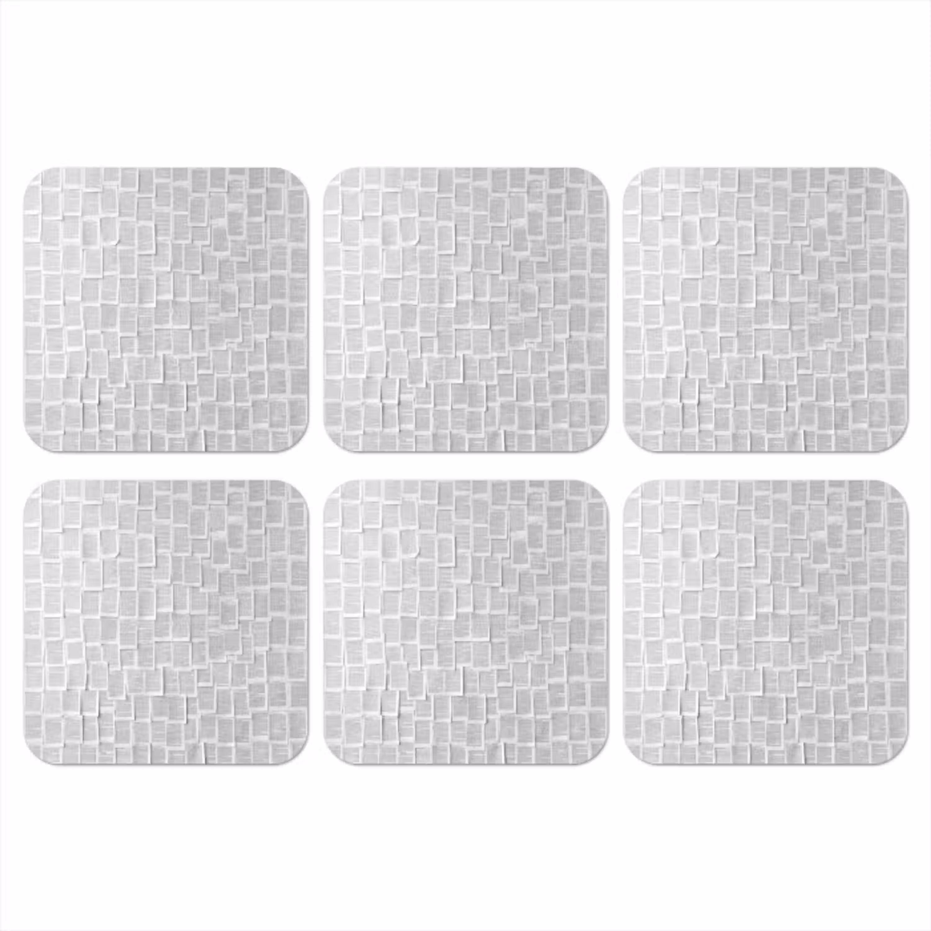 Papier - Overlappend - Textuur - Modern - Wit onderzetter kurk middel -3d