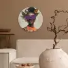 Vrouw - Zonnebril - Vlinder - Bloemen Wandcirkel kunststof plaat 5mm dik klein -sfeer1