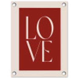 Love - Rood - Minimalistisch tuinposter los doek klein -3d