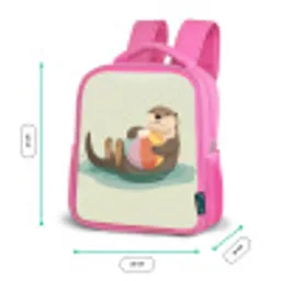 Otter - Strandbal - Kleurrijk Kinderrugzak - Roze middel -productfoto_formaten