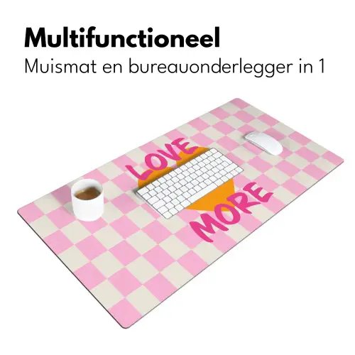 Valentijn - Love - Roze - Oranje Muismat XXL klein -sfeer4