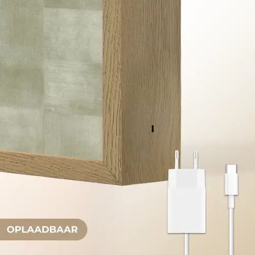 Vlakken - Rustiek - Groen Light Box met batterij (Wandlamp) middel 907 -USP_websiteoplaadbaarNL