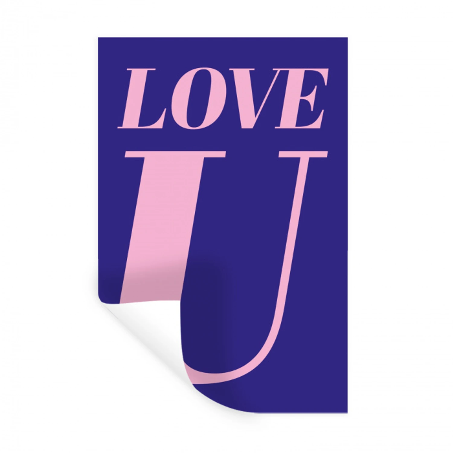 Love - Blauw - Valentijn Muursticker klein -3d