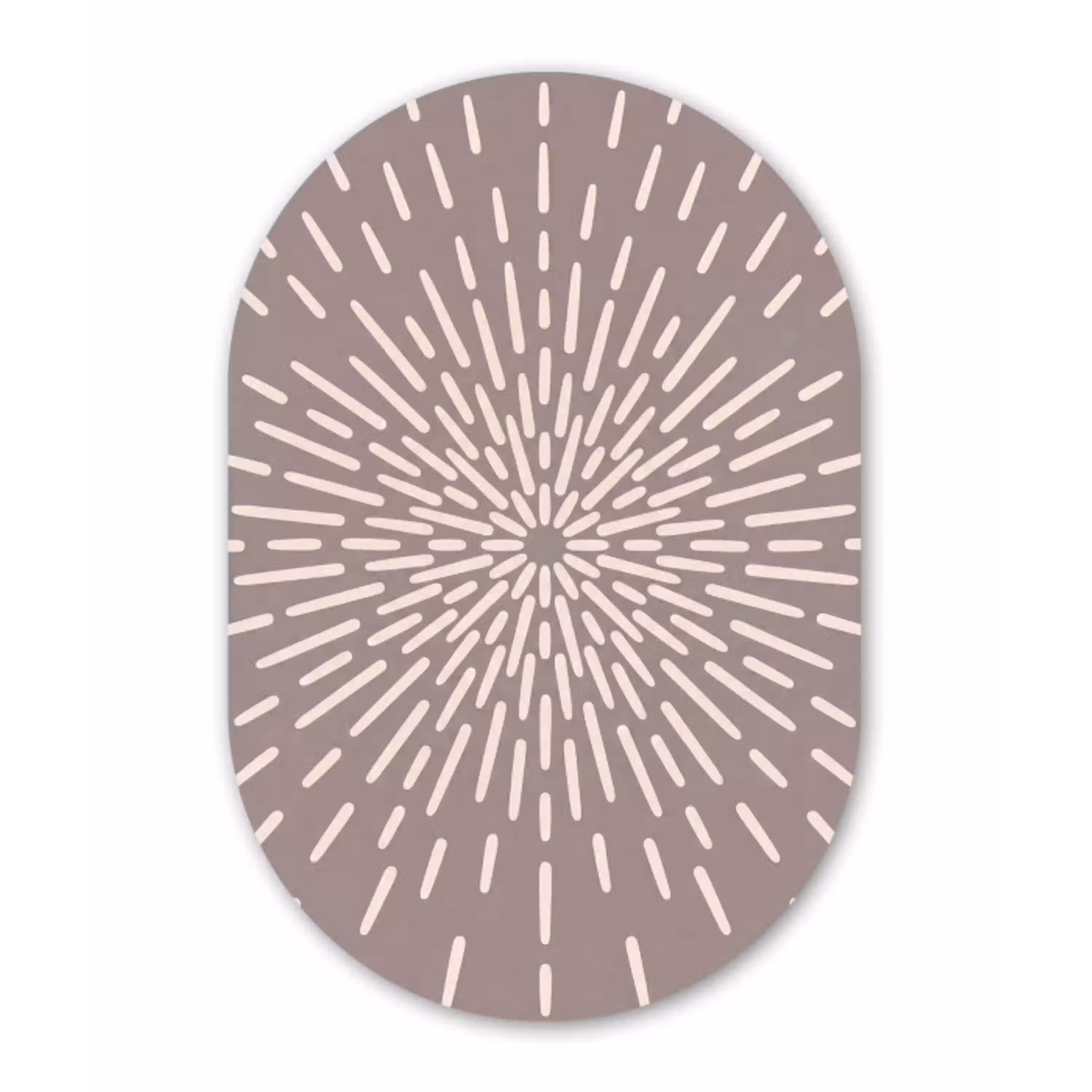 Patroon - Stralen - Abstract - Modern - Grijs Wandcirkel Ovaal Aluminium middel -3d