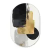 Goud - Rechthoeken - Cirkels - Abstract Wandcirkel Ovaal Forex klein -3d