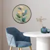 Paradijsvogelbloemen - Blauwgroene bladeren - Beige Fotolijst rond zonder passe partout klein -sfeer2