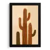 Cactus - Woestijn - Zand - Bruin fotolijst zwart zonder passe partout klein -3d