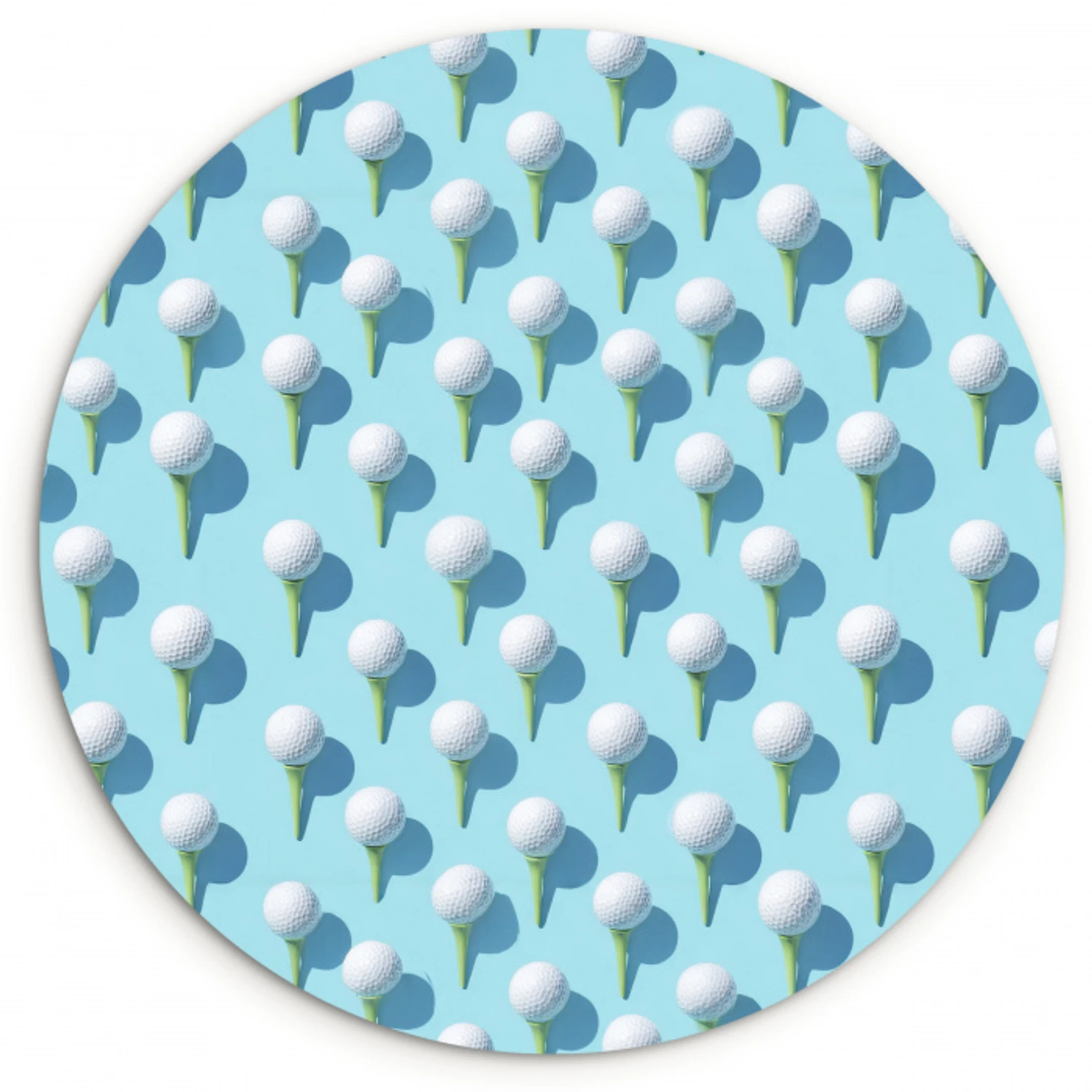 Golf - Ballen - Blauw Wandcirkel kunststof plaat 5mm dik klein 188 -3d