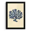 Blauw koraal - Vertakkingen - Beige fotolijst zwart zonder passe partout klein -3d