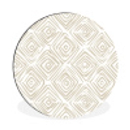 Abstract - Ruit - Beige Wandcirkel aluminium klein 190 -3d