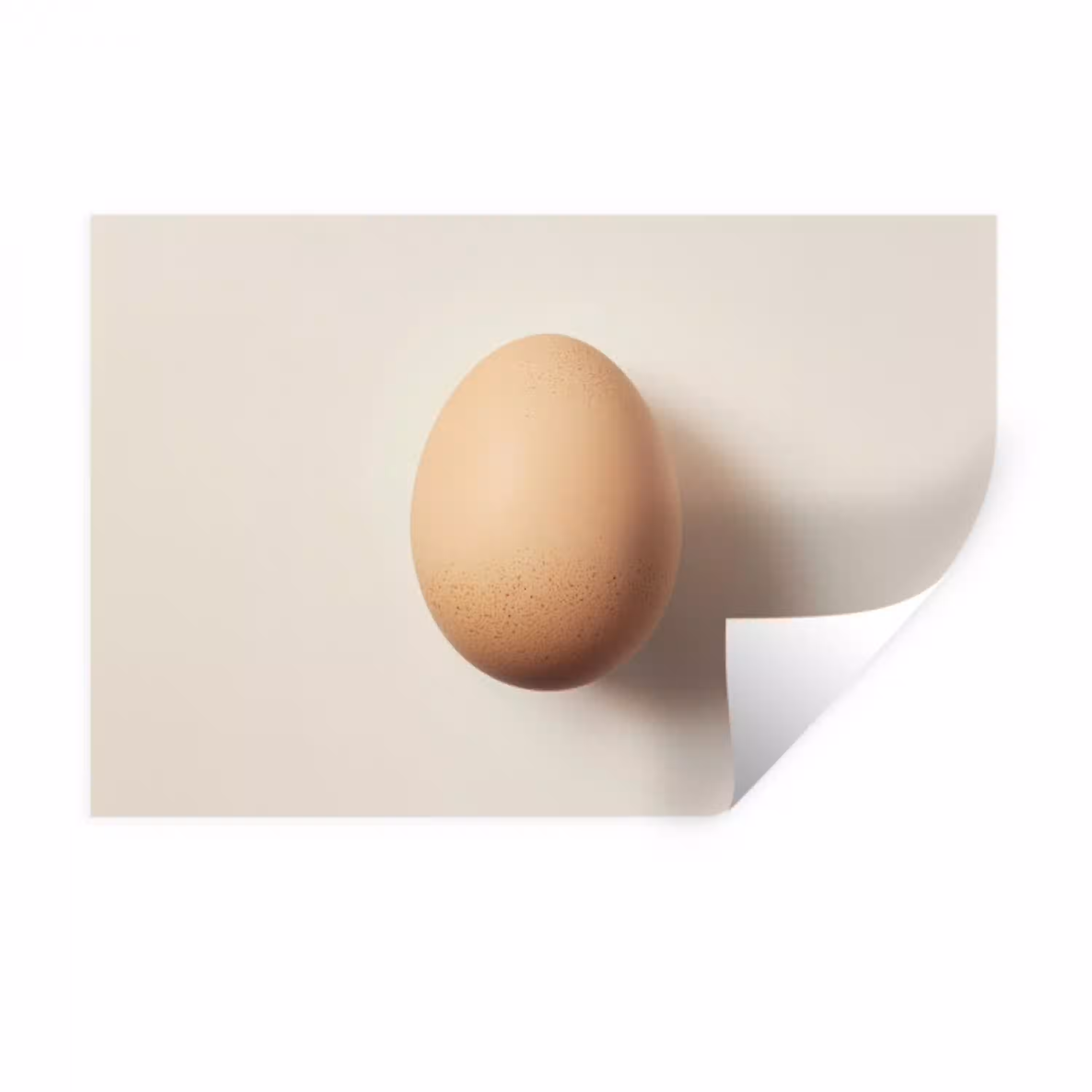 Ei - Beige - Ovaal - Egaal Muursticker klein -3d