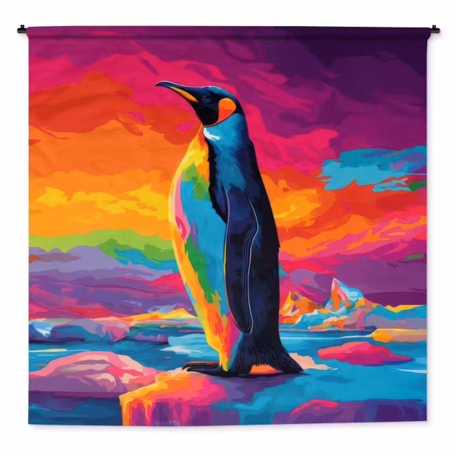 Wandkleed - Ijsschots - Pinguïn - Abstract - Lucht